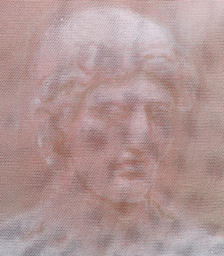 Acrylic on 2 nylon net screens,95 x 190 cm, 1998.